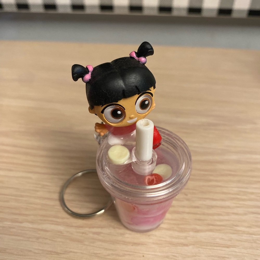 Boo with Strawberry Banana Smoothie Key Chain